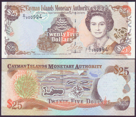 1998 Cayman Islands $25 (Unc)